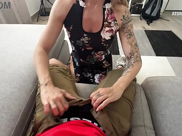 Annalisa Atomic Blonde's pussy pounded hard by Pakistani delivery guy & swallows his load