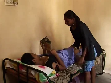 Super-fucking-hot youthfull Tamil stunners give someone the brush on caressing their bellies on the bed in a torrid kneading