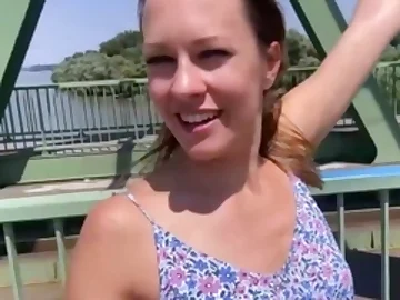 Sexy German ash-blonde is a bold death-defying on her couch