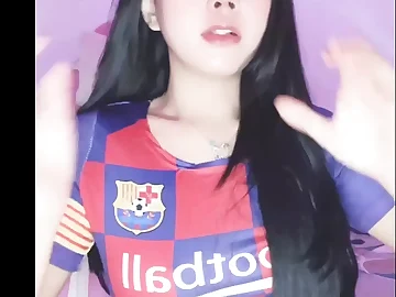 Jaw-dropping Malaysian Doll in Football Uniform gets horny with a fortunate dude